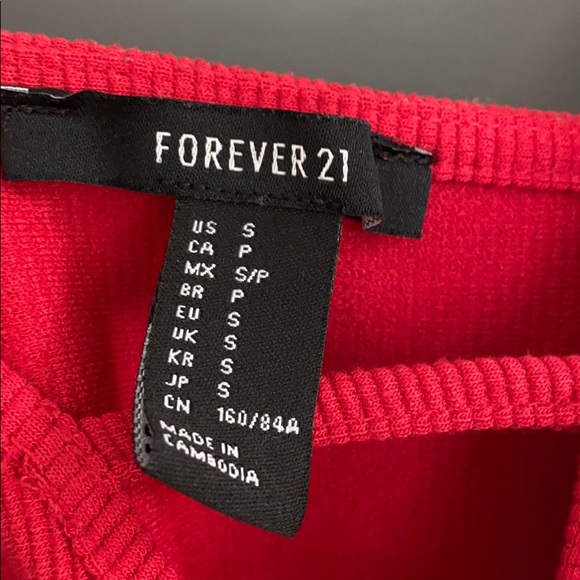 FOREVER 21 Red Bodycon Spaghetti Strap Mini Dress - Picture 3 of 8